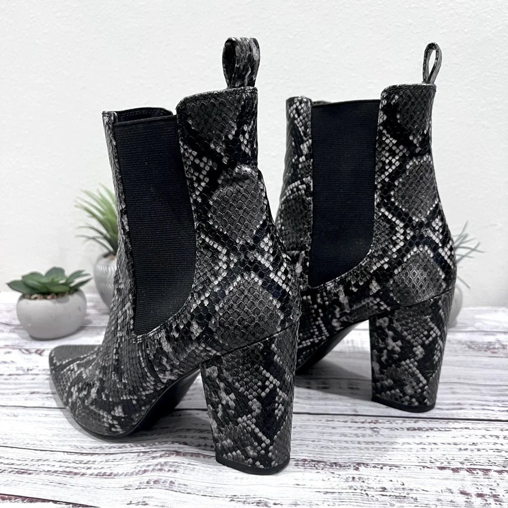 Steve Madden ankle booties snake print